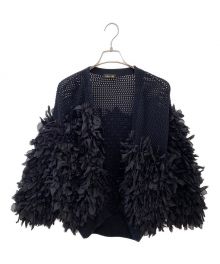 DRAWER（ドゥロワー）の古着「リボンVネックカーディガン」｜ブラック