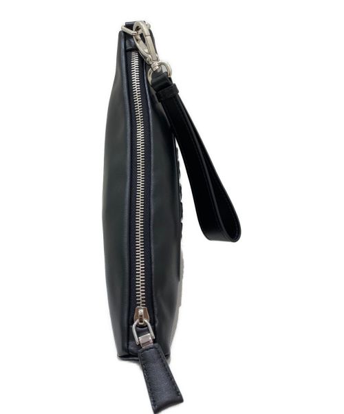 PRADA（プラダ）PRADA (プラダ) Leather Prada Triangle pouch ブラック サイズ:-の古着・服飾アイテム