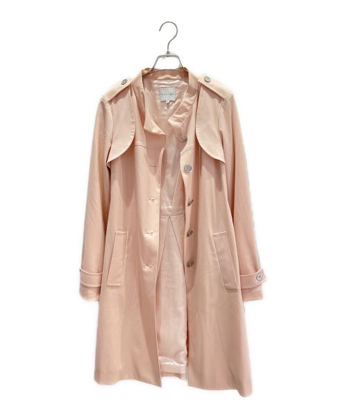 CELINE（セリーヌ）CELINE (セリーヌ) ノーカラートレンチコート ピンク サイズ:40の古着・服飾アイテム