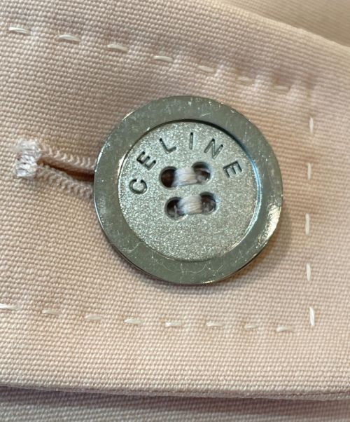CELINE（セリーヌ）CELINE (セリーヌ) ノーカラートレンチコート ピンク サイズ:40の古着・服飾アイテム