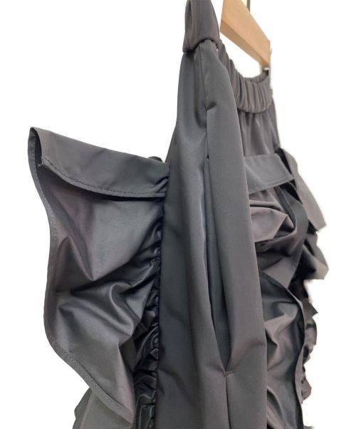 ENFOLD（エンフォルド）ENFOLD (エンフォルド) ライトメモリーツイルフリルゴムスカート ブラック サイズ:36の古着・服飾アイテム