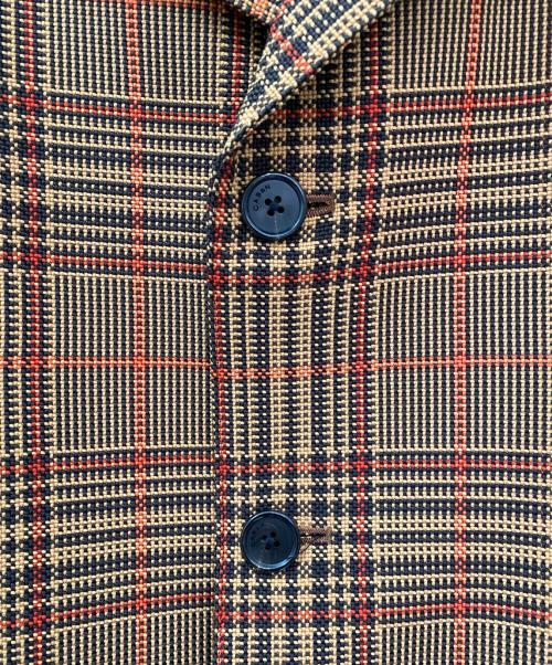 CABAN（キャバン）CABAN (キャバン) グレンチェックカバーオールジャケット ブラウン サイズ:Mの古着・服飾アイテム