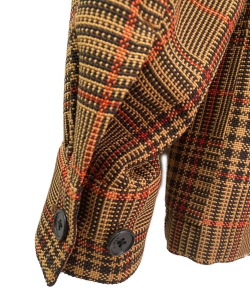 CABAN（キャバン）CABAN (キャバン) グレンチェックカバーオールジャケット ブラウン サイズ:Mの古着・服飾アイテム