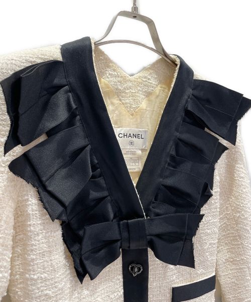 CHANEL（シャネル）CHANEL (シャネル) ツイードワンピース ホワイト サイズ:36の古着・服飾アイテム