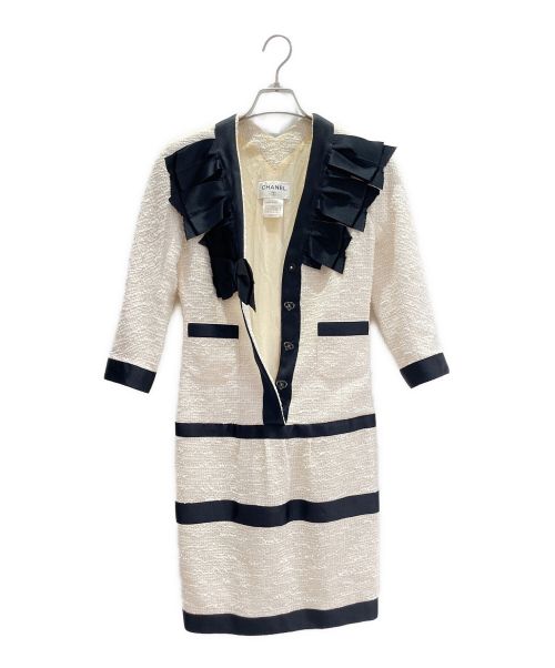 CHANEL（シャネル）CHANEL (シャネル) ツイードワンピース ホワイト サイズ:36の古着・服飾アイテム