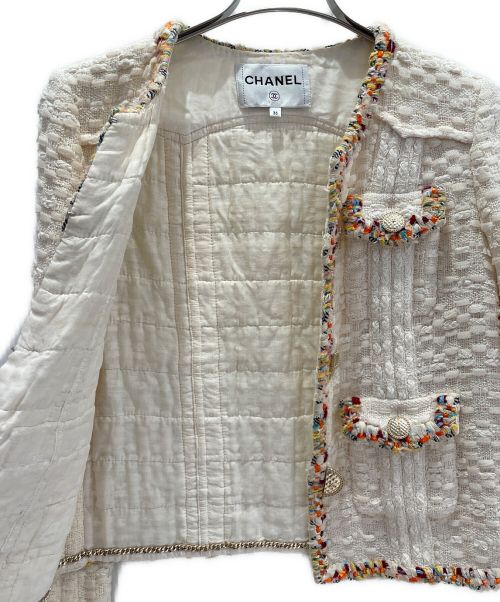 CHANEL（シャネル）CHANEL (シャネル) ツイードジャケット ホワイト サイズ:36の古着・服飾アイテム