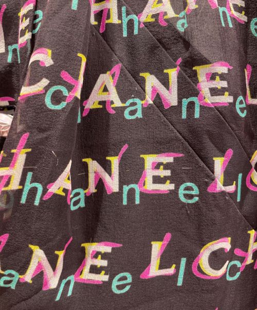 CHANEL（シャネル）CHANEL (シャネル) ロゴプリントロングスカート ブラック サイズ:38の古着・服飾アイテム