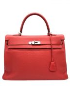 HERMESエルメス）の古着「ケリー 35/シルバー金具/トリヨンクレマンス/ピンク系/□O刻印」｜ピンク系
