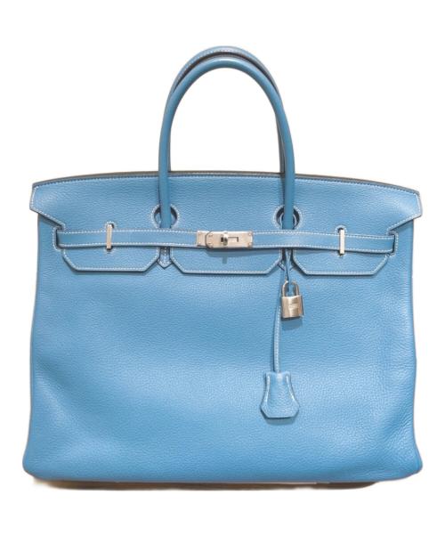 HERMES（エルメス）HERMES (エルメス) バーキン40 ▢M刻印 シルバー金具 ブルー×シルバー金具 サイズ:40の古着・服飾アイテム