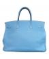 HERMES (エルメス) バーキン40 ▢M刻印 シルバー金具 ブルー×シルバー金具 サイズ:40：1100000円