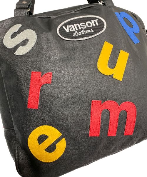 VANSON×SUPREME（バンソン×シュプリーム）VANSON×SUPREME (バンソン×シュプリーム) Leathers Letters Bag ブラックの古着・服飾アイテム