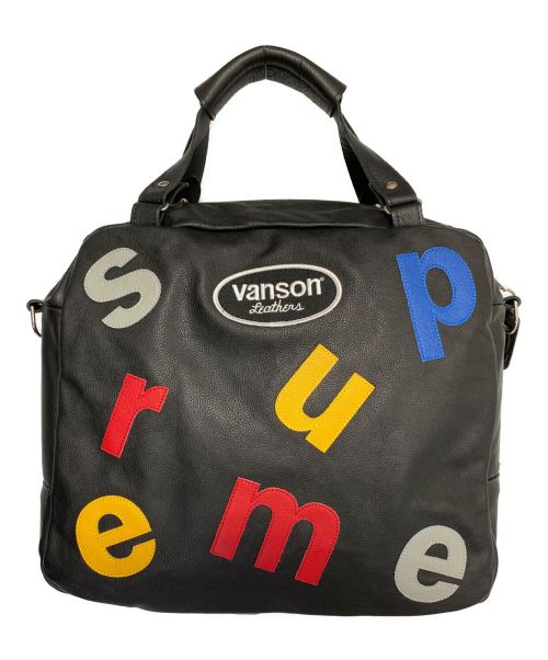 VANSON×SUPREME（バンソン×シュプリーム）VANSON×SUPREME (バンソン×シュプリーム) Leathers Letters Bag ブラックの古着・服飾アイテム