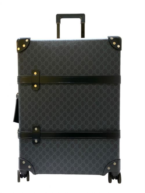 GUCCI（グッチ）GUCCI (グッチ) GLOBE-TROTTER (グローブトロッター) GG4輪キャリーバッグ ブラック×グレーの古着・服飾アイテム