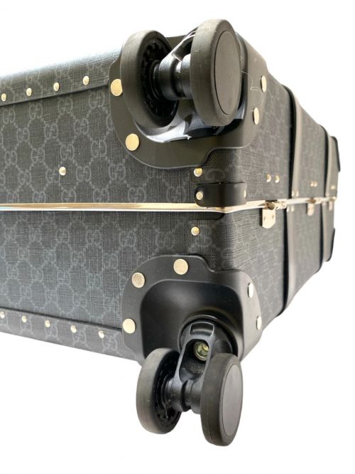 GUCCI（グッチ）GUCCI (グッチ) GLOBE-TROTTER (グローブトロッター) GG4輪キャリーバッグ ブラック×グレーの古着・服飾アイテム