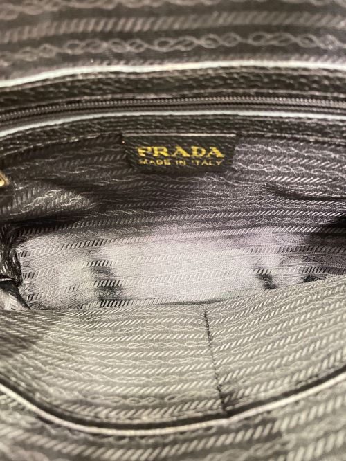 PRADA（プラダ）PRADA (プラダ) レザートートバッグ ブラックの古着・服飾アイテム