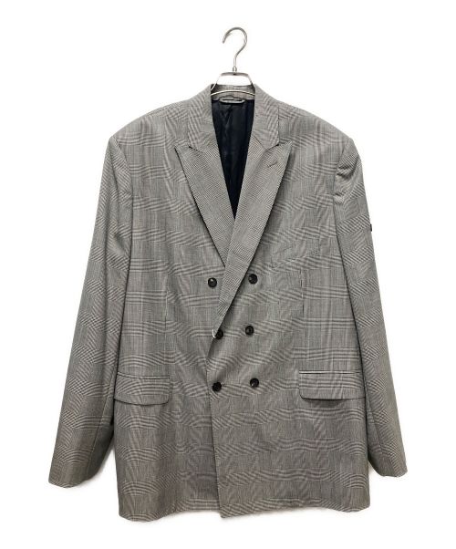 BALENCIAGA（バレンシアガ）BALENCIAGA (バレンシアガ) オーバーサイズ チェック柄 テーラード ジャケット グレー サイズ:48 未使用品の古着・服飾アイテム