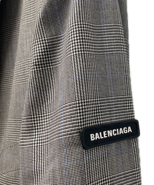BALENCIAGA（バレンシアガ）BALENCIAGA (バレンシアガ) オーバーサイズ チェック柄 テーラード ジャケット グレー サイズ:48 未使用品の古着・服飾アイテム