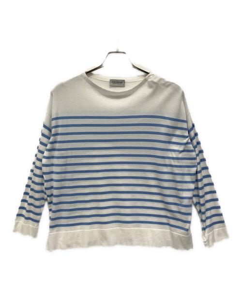 JOHN SMEDLEY（ジョンスメドレー）JOHN SMEDLEY (ジョンスメドレー) カットソー ホワイト×ブルー サイズ:Sの古着・服飾アイテム