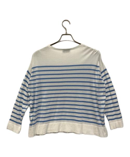 JOHN SMEDLEY（ジョンスメドレー）JOHN SMEDLEY (ジョンスメドレー) カットソー ホワイト×ブルー サイズ:Sの古着・服飾アイテム