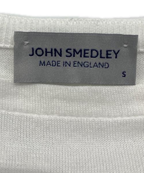 JOHN SMEDLEY（ジョンスメドレー）JOHN SMEDLEY (ジョンスメドレー) カットソー ホワイト×ブルー サイズ:Sの古着・服飾アイテム