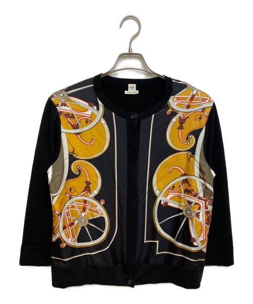 HERMES（エルメス）HERMES (エルメス) ツイルレーヌカーディガン ブラック サイズ:40の古着・服飾アイテム