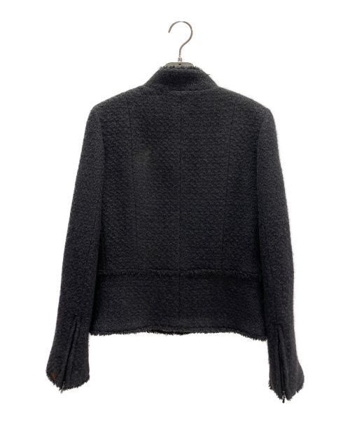 CHANEL（シャネル）CHANEL (シャネル) ウールアンゴラジャケット チャコールグレー サイズ:36の古着・服飾アイテム