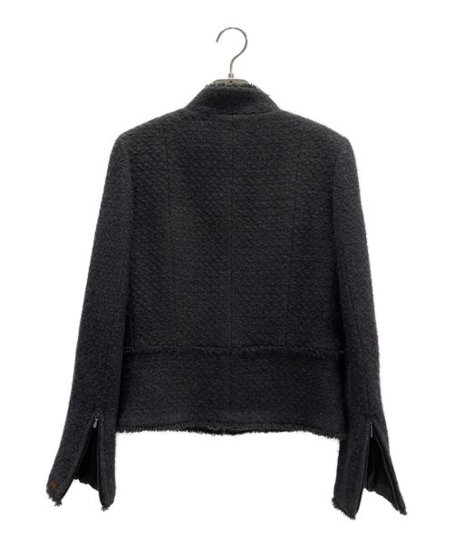 CHANEL（シャネル）CHANEL (シャネル) ウールアンゴラジャケット チャコールグレー サイズ:36の古着・服飾アイテム
