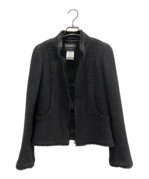 CHANEL（シャネル）CHANEL (シャネル) ウールアンゴラジャケット チャコールグレー サイズ:36の古着・服飾アイテム