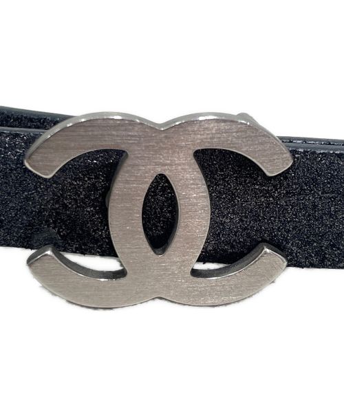 CHANEL（シャネル）CHANEL (シャネル) シルバープレートココマークベルト ブラックの古着・服飾アイテム