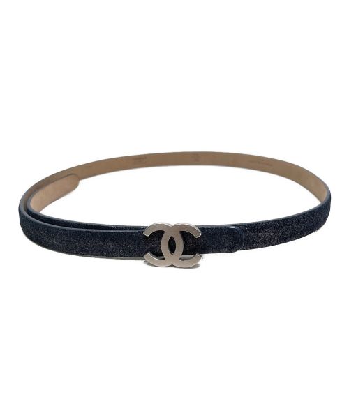 CHANEL（シャネル）CHANEL (シャネル) シルバープレートココマークベルト ブラックの古着・服飾アイテム