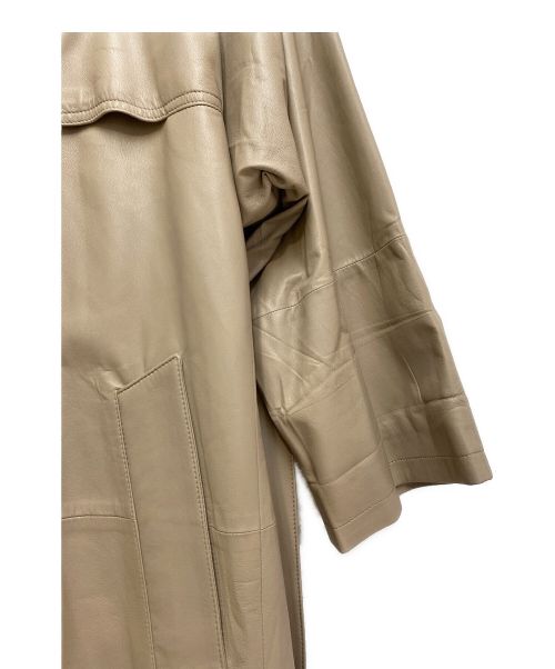 PRADA（プラダ）PRADA (プラダ) ラムレザートレンチコート ベージュ サイズ:36の古着・服飾アイテム