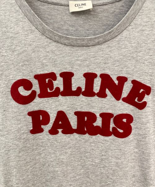 CELINE（セリーヌ）CELINE (セリーヌ) プリントロゴTシャツ グレー サイズ:XSの古着・服飾アイテム