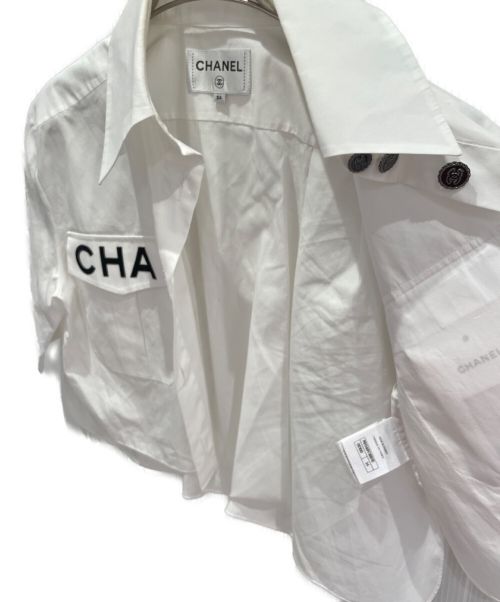 CHANEL（シャネル）CHANEL (シャネル) Front Logo Short Sleeve Shirt ホワイト サイズ:34の古着・服飾アイテム
