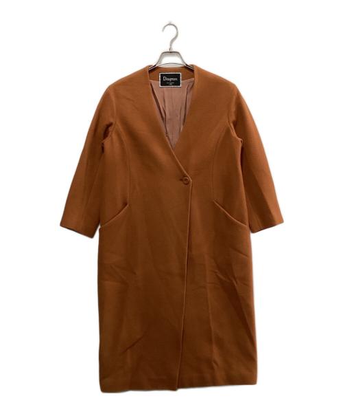 Diagram GRACE CONTINENTAL（ダイアグラム グレースコンチネンタル）Diagram GRACE CONTINENTAL (ダイアグラム グレースコンチネンタル) ロングコートノ-カラーフォックスファー オレンジ サイズ:34の古着・服飾アイテム