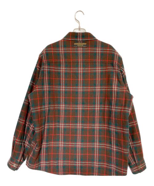 GUCCI（グッチ）GUCCI (グッチ) WOOL ZIP UP SHIRT  レッド サイズ:48の古着・服飾アイテム