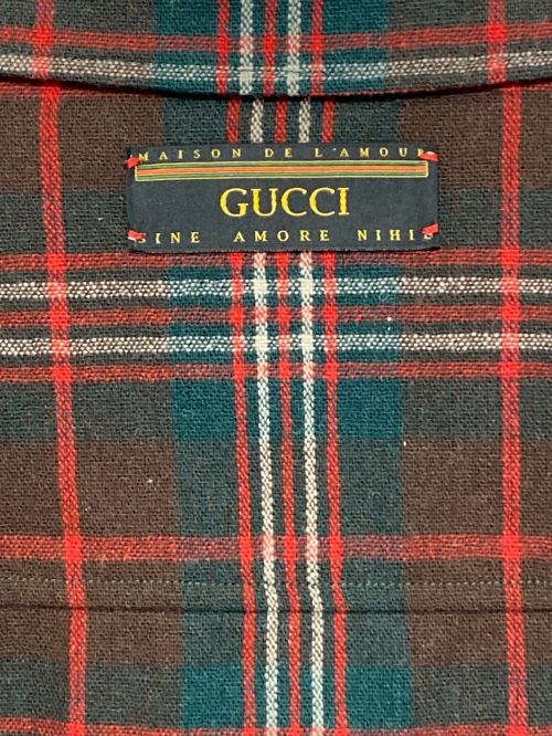 GUCCI（グッチ）GUCCI (グッチ) WOOL ZIP UP SHIRT  レッド サイズ:48の古着・服飾アイテム