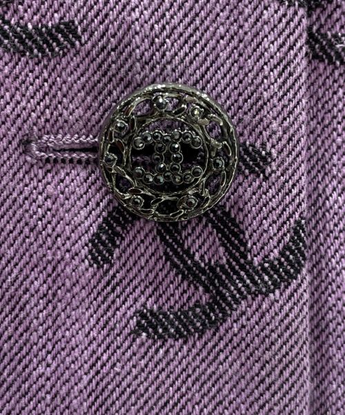 CHANEL（シャネル）CHANEL (シャネル) ココマークノーカラージャケット パープル サイズ:36の古着・服飾アイテム