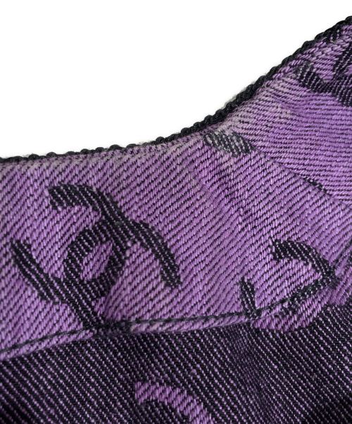 CHANEL（シャネル）CHANEL (シャネル) ココマークノーカラージャケット パープル サイズ:36の古着・服飾アイテム