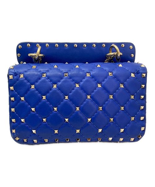 VALENTINO（ヴァレンティノ）VALENTINO (ヴァレンティノ) ロックスタッズ スパイク ナッパレザー スモールバッグ ブルー サイズ:スモールの古着・服飾アイテム