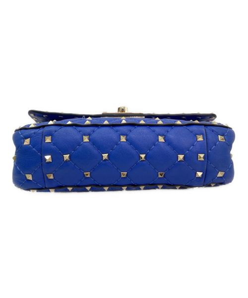 VALENTINO（ヴァレンティノ）VALENTINO (ヴァレンティノ) ロックスタッズ スパイク ナッパレザー スモールバッグ ブルー サイズ:スモールの古着・服飾アイテム