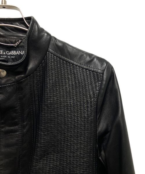 DOLCE & GABBANA（ドルチェ＆ガッバーナ）DOLCE & GABBANA (ドルチェ＆ガッバーナ) ラムレザーライダースジャケット ブラック サイズ:44の古着・服飾アイテム