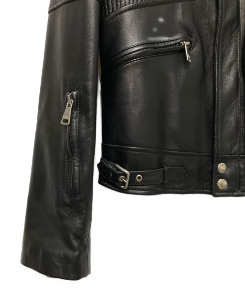 DOLCE & GABBANA（ドルチェ＆ガッバーナ）DOLCE & GABBANA (ドルチェ＆ガッバーナ) ラムレザーライダースジャケット ブラック サイズ:44の古着・服飾アイテム