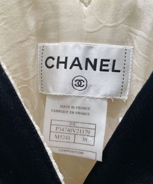 CHANEL（シャネル）CHANEL (シャネル) ハートボタンツイードワンピース ホワイト サイズ:38の古着・服飾アイテム