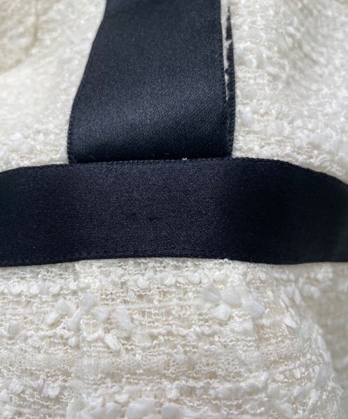 CHANEL（シャネル）CHANEL (シャネル) ハートボタンツイードワンピース ホワイト サイズ:38の古着・服飾アイテム