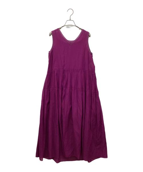 ANAYI（アナイ）ANAYI (アナイ) シルクコットンティアードワンピース パープル サイズ:36の古着・服飾アイテム