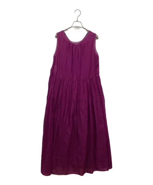 ANAYI（アナイ）ANAYI (アナイ) シルクコットンティアードワンピース パープル サイズ:36の古着・服飾アイテム