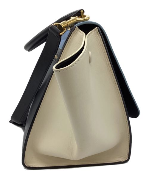 CELINE（セリーヌ）CELINE (セリーヌ) 2WAYバッグ/トラペーズ ブルー×ネイビー×ホワイトの古着・服飾アイテム