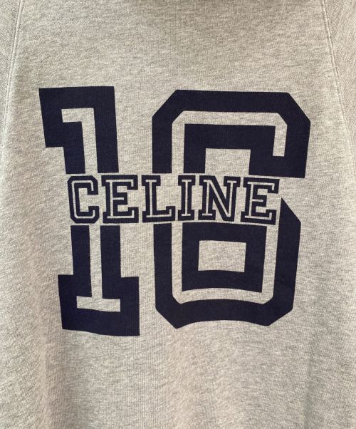 CELINE（セリーヌ）CELINE (セリーヌ) 16ロゴ半袖パーカー グレー サイズ:Sの古着・服飾アイテム