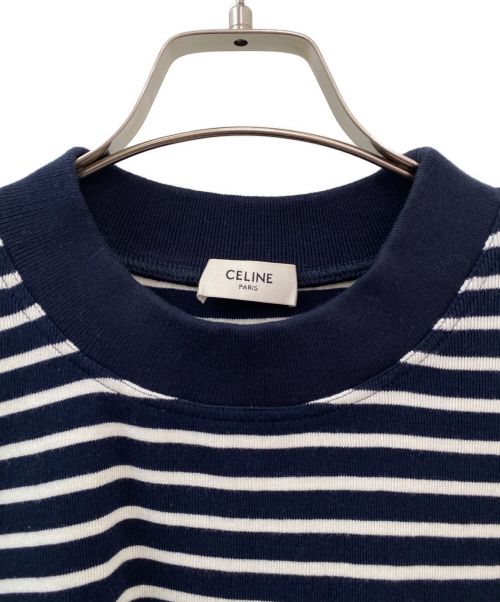 CELINE（セリーヌ）CELINE (セリーヌ) ボーダー半袖ニット ネイビー サイズ:Sの古着・服飾アイテム