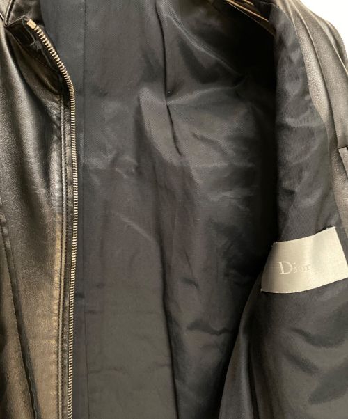 DIOR HOMME（ディオール オム）DIOR HOMME (ディオール オム) 11AW ラムレザーライダースジャケット ブラック サイズ:44の古着・服飾アイテム